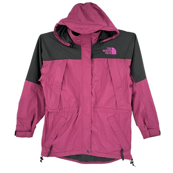 The North Face Women's Full Zip Logo Front Berry Black Lightweight Hooded Jacket - Picture 1 of 10